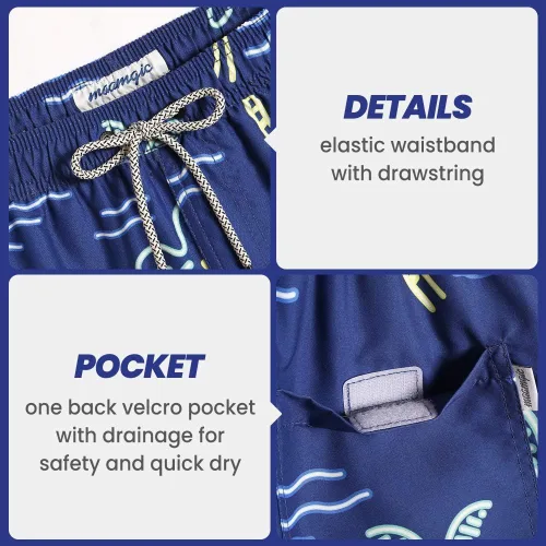 Vista 2 de Maamgic Traje de baño de secado rápido, para hombre, bermudas para nadar, pantalones cortos de 7 con forro de malla