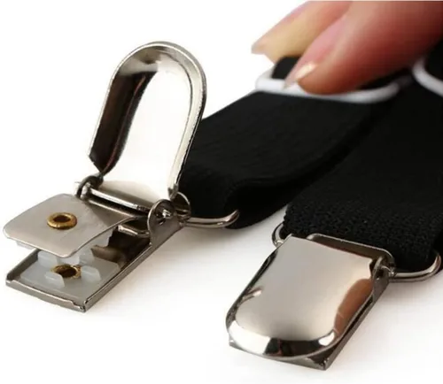 Vista 3 de Correas de sábanas ajustables entrecruzadas para mantener tu cama ordenada (negro)