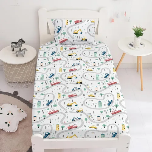 Vista 16 de Yasida Sábanas bajeras y fundas de almohada para cama individual de avión (1 sábana bajera y 1 funda de almohada), juego de sábanas para niños