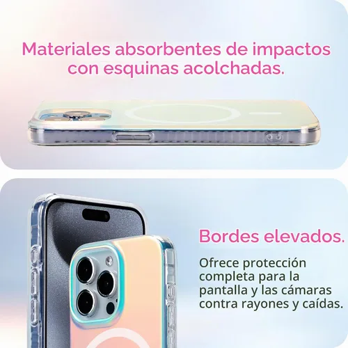 Vista 5 de LONLI Hue - Funda magnética para iPhone 15 Pro - [Compatible con Magsafe] - [Parachoques absorbente de impactos 360°]