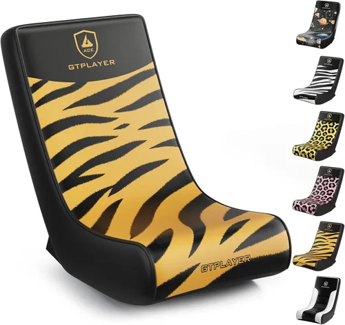 Vista 11 de GTPLAYER Silla mecedora de suelo para juegos – Sillas de juego rodantes con limitador de ángulo, asiento de suelo oscilante para jugadores, compacta