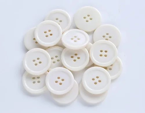 Vista 4 de 100 botones beige de 1 pulgada (0.984 in) botón de resina de 4 agujeros para coser y manualidades de bricolaje