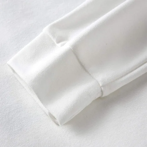 Vista 4 de ZSYKD Sudadera corta de manga larga con estampado de letras para mujer color blanco Blanco