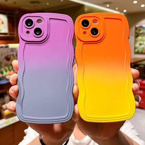 Vista 5 de Funda para iPhone 7/8, funda divertida para iPhone, linda funda Kawaii rizada con forma de marco de TPU suave a prueba de golpes, funda protectora