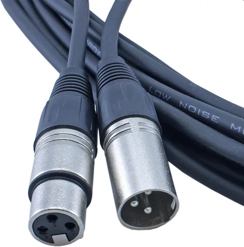 Vista 3 de Cable XLR de 25 pies de baja Z macho a hembra de 3 pines XLR cable de micrófono de micrófono, paquete de 5