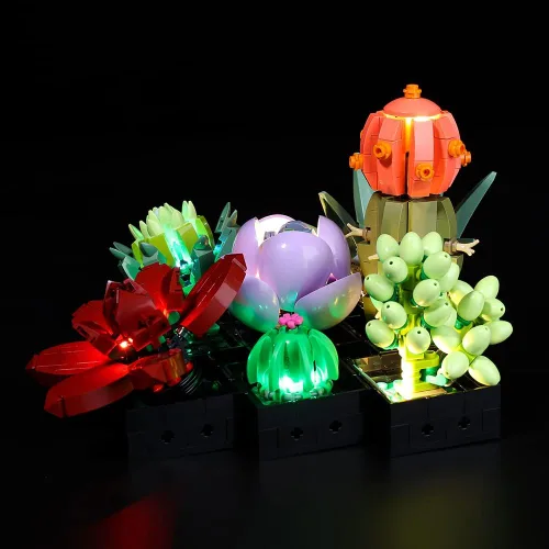 Vista 3 de Kyglaring Kit de iluminación LED para Lego Succulents 10309 - Juego de construcción de modelos, moderno, multicolor, interior, control remoto