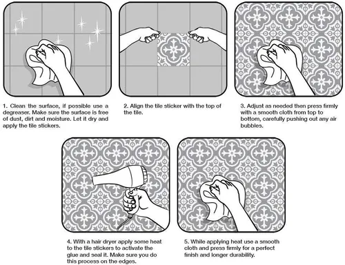 Vista 8 de 16 calcomanías decorativas para azulejos estilo mandala, autoadhesivas, removibles, para salpicaduras, cocina, baño, muebles, escaleras, decoración