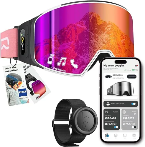 Vista 11 de Multifunctional Smart Wireless Ski Goggles with Walkie-Talkie, Anti-Fog Zeiss Lens, Music & Call Function