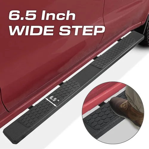 Vista 3 de COMNOVA Estribos Laterales Tablones de Estribo Compatibles con 2007-2018 Chevy Silverado/Sierra 1500 2500 3500 Crew Cab y 2019 1500LD 2500HD 3500HD
