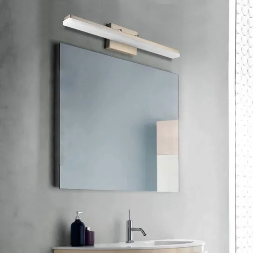 Vista 2 de mirrea Lámpara LED moderna de tocador de 24 pulgadas para iluminación de baño, regulable de 24 W, níquel cepillado (blanco cálido, 3000 K)