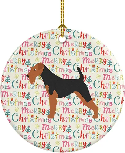 Vista 33 de Caroline's Treasures Affenpinscher - Adorno de cerámica con texto en inglés "Merry Christmas", multicolor para colgar en el árbol de Navidad