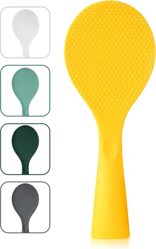 Vista 10 de FireKylin Cuchara de arroz de silicona con paleta antiadherente y soporte, cuchara para olla arrocera resistente al calor, cuchara para servir