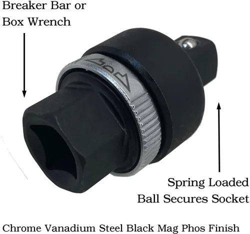 Vista 2 de Keyfit Tools Adaptador de trinquete de barra rompedora Socket extensión de unidad de 1/2 pulgada, acero al cromo vanadio de primera calidad