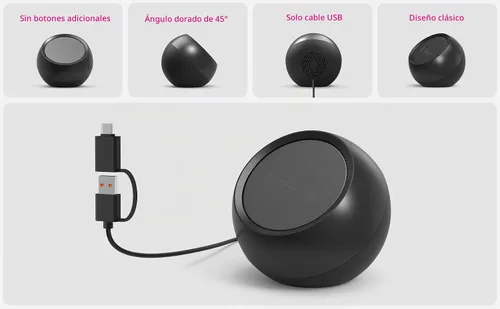 Vista 5 de [Individual] Altavoz de computadora para PC de escritorio, alimentado por USB, enchufar y usar, con cable, altavoz externo para computadora