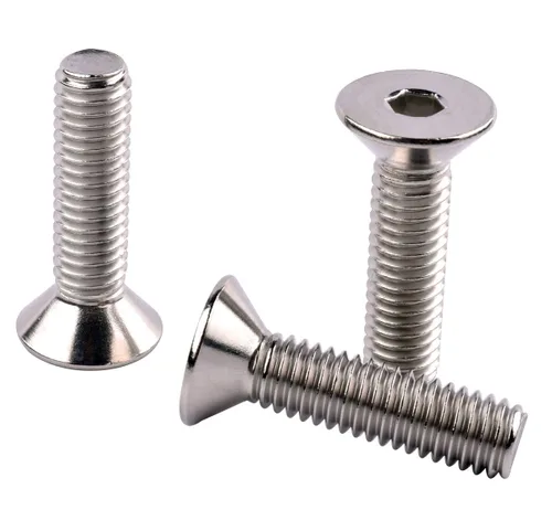 Vista 27 de Tornillos avellanados de cabeza plana de 1/4-20 x 1-1/2", pernos de casquillo hexagonal, acero inoxidable 304 18-8, rosca de máquina completa