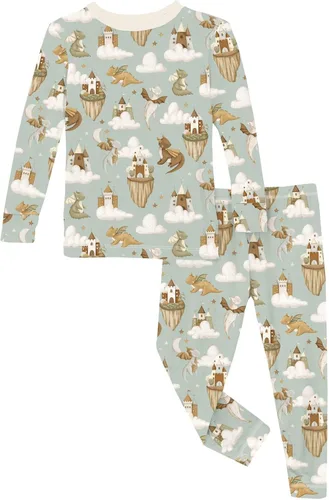 Vista 73 de KicKee Pants Conjunto de pijama de manga larga con estampado de piezas