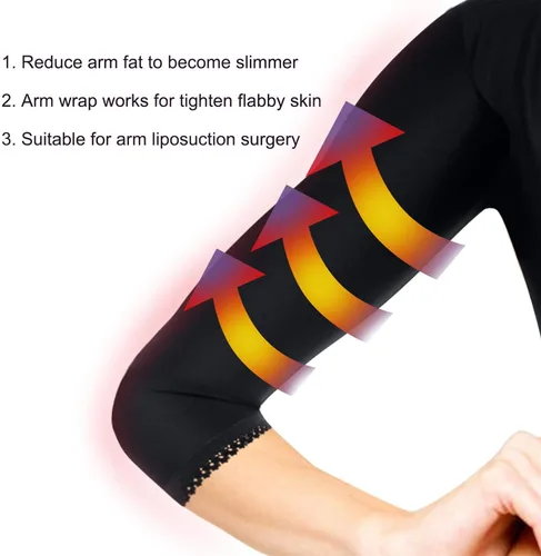 Vista 4 de BRABIC Modeladora de la parte superior del brazo postquirúrgico mangas de compresión más delgadas corrector de postura moldeadora para mujer