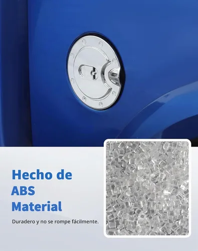 Vista 2 de Cubierta para tapa de puerta de tanque de llenado de gas de combustible Dodge Ram 2010-2017, tapa de tanque de gas cromada, cubierta de puerta