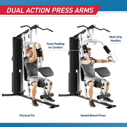 Vista 2 de Marcy 150lb. Stack Home Gym with Pulley, Arm, and Leg Developer Multifunctional Workout Station for Weightlifting and Bodybuilding