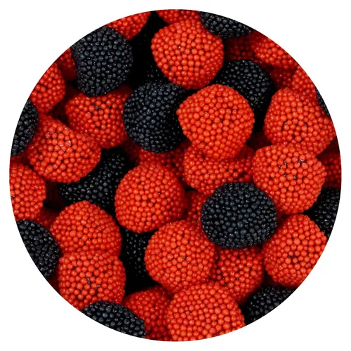 Vista 5 de Bayas negras con nonpareils, sabor a arándanos, gomitas de caramelo negro, The Hampton Popcorn & Candy Company, bolsa de 1 libra
