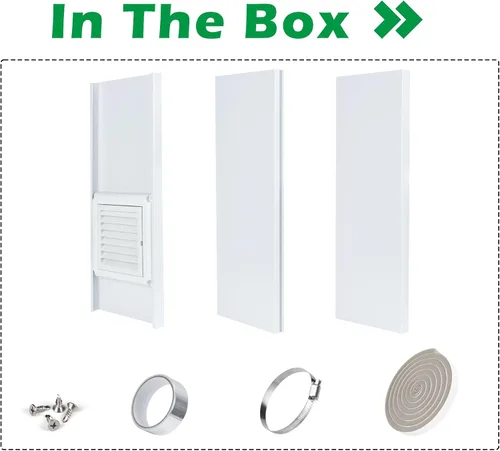 Vista 9 de Forestchill Kit de ventana de ventilación para secadora, kit de ventilación de ventana de 4 pulgadas con cubierta de ventilación de secadora, se