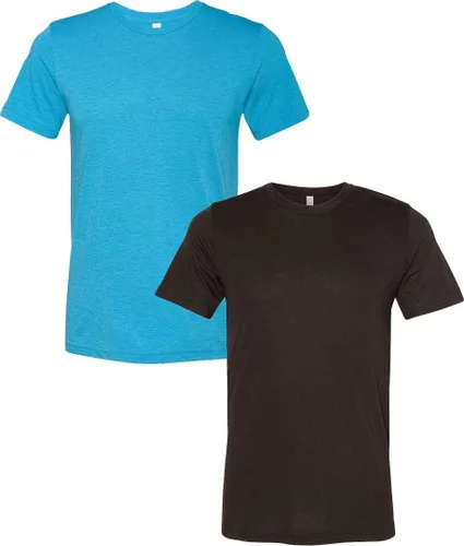 Vista 158 de Bella Canvas 3413c para hombre (1) Triblend verde + (1) Triblend rojo