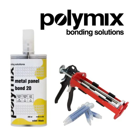 Vista 8 de Polymix Panel Bond 20 Adhesivo Cartucho de 200ml y Dos Boquillas de Mezcla para Aplicación