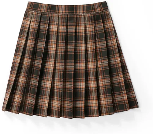 Vista 4 de Disfraces de Halloween para mujer, casual, a cuadros, cintura alta, plisada, acampanada, minifalda animadora