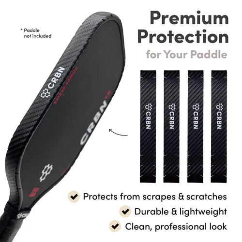 Vista 2 de CRBN Pickleball - Cinta Protectora de Borde - Cinta Protectora para Borde de Pala de Pickleball - Negra 12-14mm Paquete de 4 Cinta protectora
