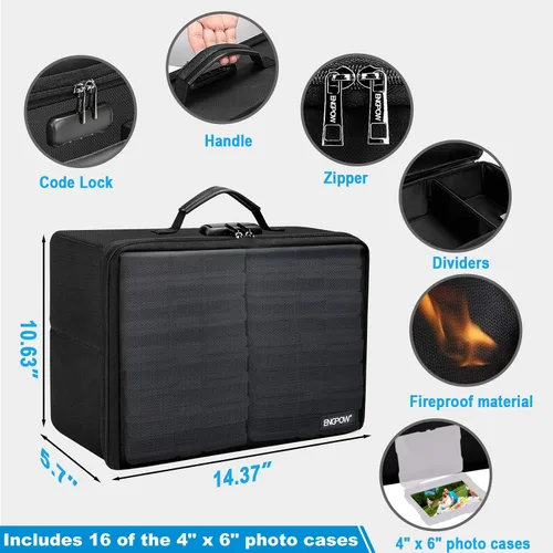 Vista 3 de ENGPOW Banco otomano de almacenamiento de 30 pulgadas, banco de almacenamiento plegable ignífugo+caja de almacenamiento de fotos con 16 interiores