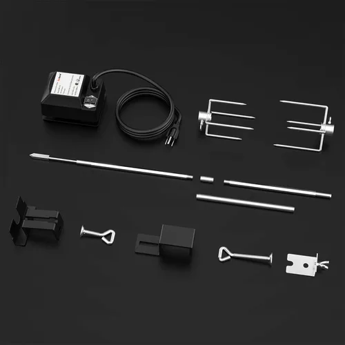 Vista 7 de Skyflame Kit de asador de acero inoxidable con motor de rotisery resistente y accesorios – se adapta a Big BGE Kamado Joe Pit Boss y otros