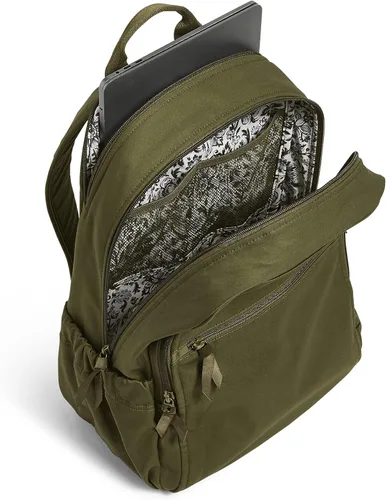Vista 4 de Vera Bradley - Mochila Campus de algodón para mujer, Escalada Ivy Green