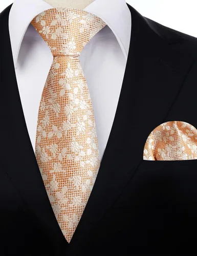 Vista 133 de Alizeal Mens 3.15inches Leaf Flower Pattern Tie with Floral Pocket Square Set