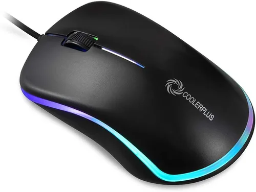Vista 4 de COOLERPLUS FC112 - Mouse óptico USB con cable para computadora con fácil clic para oficina y hogar, 1000 DPI, premium y portátil, compatible con PC