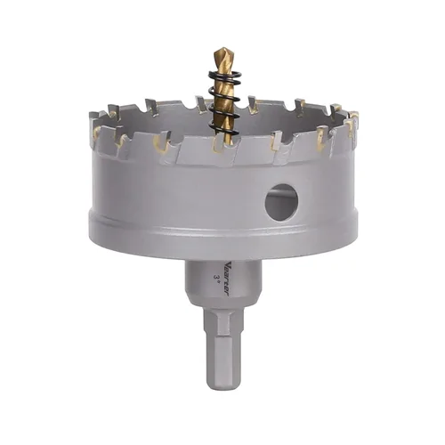 Vista 25 de Sierra perforadora de carburo de 1-1/2 pulgadas (1.496 in) para metal duro, cortador de agujeros con punta de carburo de tungsteno con broca piloto