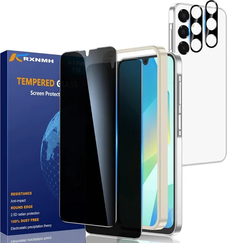 Vista 13 de Paquete de 2+2 para Google Pixel 10 Pro XL Protector de pantalla de privacidad y protector de lente de cámara, compatible con desbloqueo por huellas