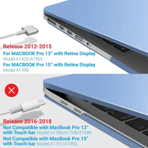 Vista 4 de IBENZER - Compatible con Funda para MacBook Pro de 13 Pulgadas 2015 2014 2013 Finales 2012 A1502 A1425, Carcasa Rígida con Cubierta para Teclado
