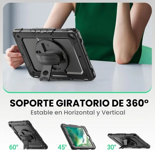 Vista 4 de SEYMAC Funda para iPad de 6ª/5ª Generación de 9.7 Pulgadas, Funda Protectora Resistente de Cuerpo Completo a Prueba de Golpes con Protector