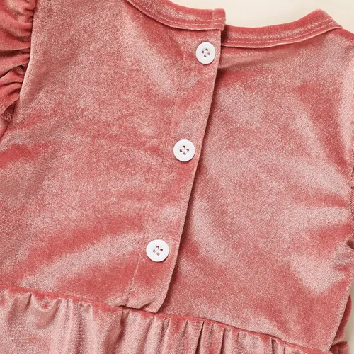 Vista 25 de GRNSHTS Ropa de primer cumpleaños para niña de terciopelo de un año de edad, mameluco de manga larga + diadema, 2 piezas de trajes de pastel