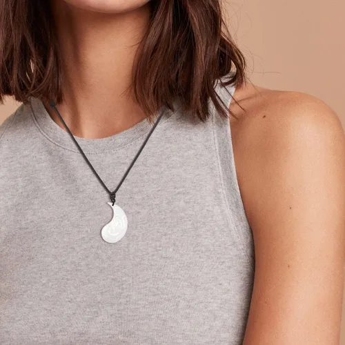 Vista 3 de COAI Collar de dragón y fénix, collares con colgante de Yin Yang para parejas