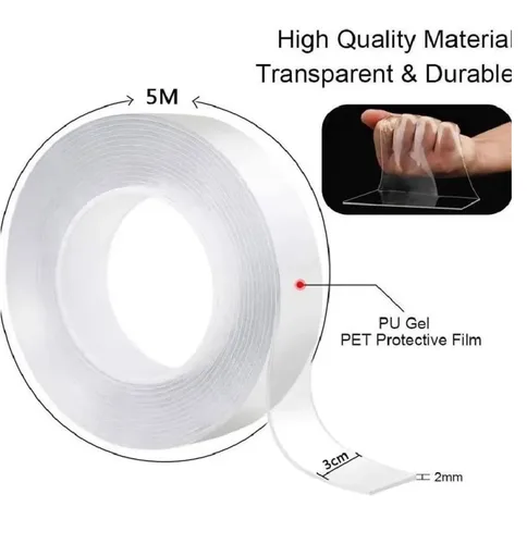 Vista 4 de Cinta Adhesiva Nano Cinta de Silicona Lavable de Doble Cara.CV