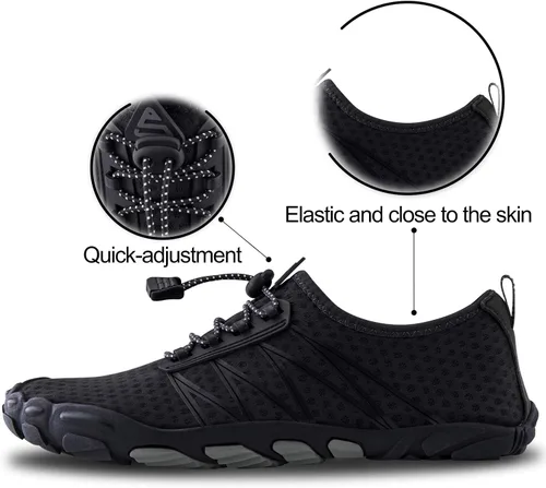Vista 5 de SEEKWAY - Zapatos de agua unisex para adultos, tipo calcetín, de secado rápido, sensación de pie descalzo, para playa, natación, río, piscina, lago