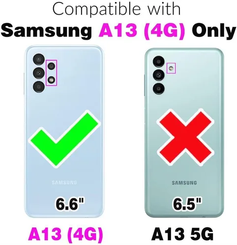 Vista 2 de Asuwish Funda de teléfono para Samsung Galaxy A13 4G con protector de pantalla de vidrio templado y soporte delgado, funda protectora híbrida