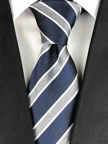 Vista 19 de Secdtie Corbata clásica de seda tejida jacquard a rayas para hombre