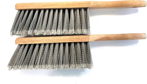 Vista 2 de Generic Paquete de 2 cepillos de banco de madera, cerdas de nailon suaves, mango largo de 14 pulgadas, reutilizables para chimenea, automóvil, cama