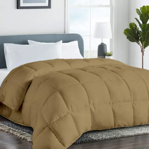 Vista 12 de Edredón de algodón alternativo hipoalergénico para todas las estaciones, ultra suave, relleno 750, tamaño individual XL, mide 68 x 92 pulgadas, Negro