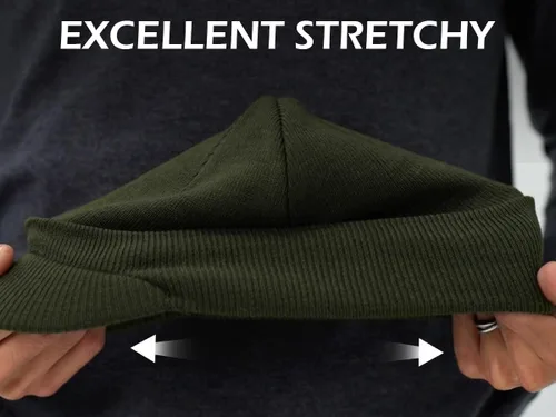 Vista 7 de Home Prefer - Gorro de invierno para hombre con visera, cálida y doble punto.