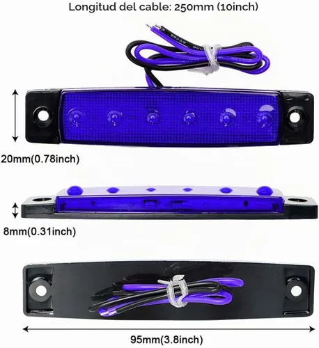Vista 5 de Shangyuan Luces marinas: 6 luces interiores LED impermeables para yate, barco de pesca, kayak y más, 12 V