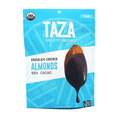 Vista 3 de Taza Chocolate Almendras cubiertas de chocolate orgánico 55% oscuras, 12