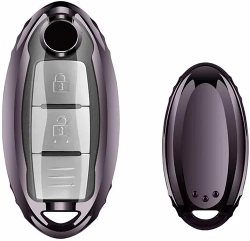 Vista 6 de Funda para llavero de automóvil Nissan, compatible con Nissan Rogue Maxima Altima Seda Pathfinder Infiniti Q50 QX56 M35 Q70 Smart Keyless Entre Key